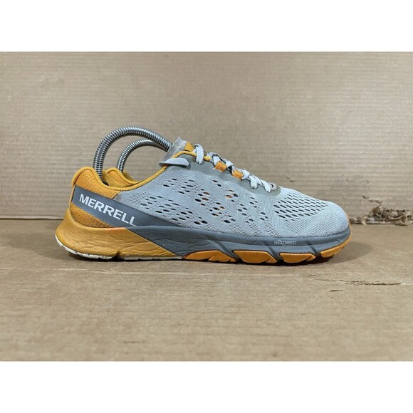 Merrell Shoes - Merrell Bare Access E-Mesh Gray Orange Sneakers Running Shoes Women’s Size 9